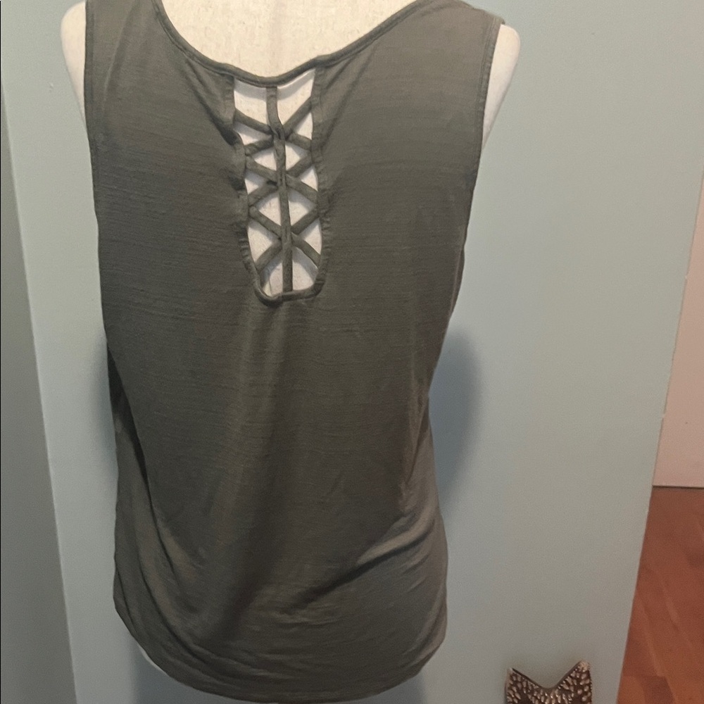 Papermoon Khaki Sleeveless Tank Top - Picture 3 of 3